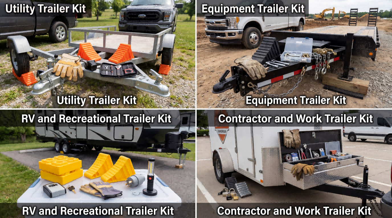 Front-end trailer kit examples for utility trailers, equipment trailers, RV and recreational trailers, and contractor or work trailers